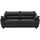 vente-unique Couch Kunstleder 3-Sitzer Schwarz