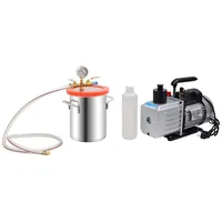 vidaXL Vakuumkammer mit 2-stufiger Pumpe 5,5 L - Silber/Orange