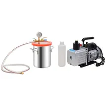vidaXL Vakuumkammer mit 2-stufiger Pumpe 5,5 L - Silber/Orange