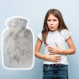 Hugo Frosch Wärmflasche Klassik Langhaar-Flauschbezug 1,8 Liter, taupe