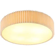 GLOBO Deckenleuchte Deckenlampe Wohnzimmerlampe Metall Weiß Textil Natur D 53 cm