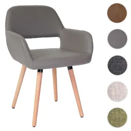 Mendler Esszimmerstuhl HWC-A50 II Kunstleder taupe-grau