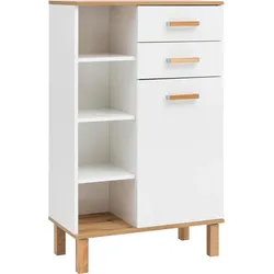 Kommode »Padua«, Füße aus Massivholz, weiß glanz-eichefarben Landhaus/weiß glanz, , 30558937-0
