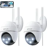 ieGeek 2K Überwachungskamera Aussen WLAN, PTZ Outdoor IP Kamera, WiFi Dome Camera mit Farbiger Nachsicht, Bewegungserkennung,Mensch Bewegungsmelder