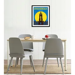 queence Bild »Stockholm«, Stadt-Städte-Gebäude-Schriftzug-Schriftzüge-Schweden, (1 St.), HD Premium Poster-Druck inkl. Holzrahmen queence Farbe Rahmen: schwarz + Farbe Bild(er): schwarz/grün