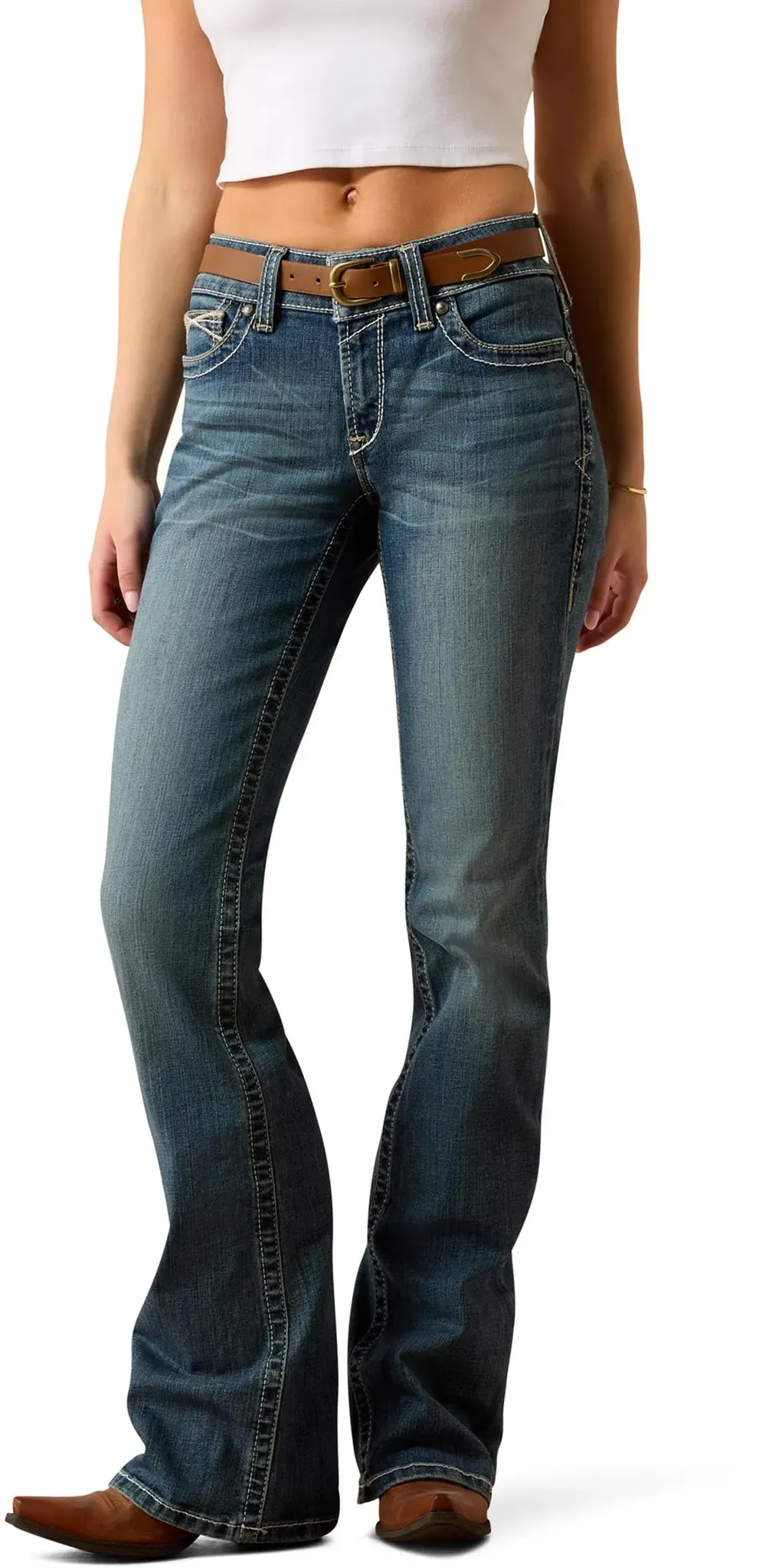 Ariat Whipstitch R.E.A.L. Damen Mid Rise Stretch Bootcut Jeans