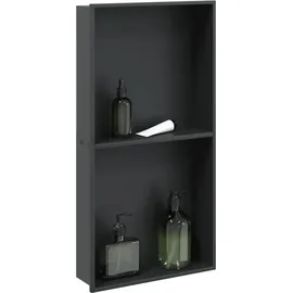 vidaXL Duschnische Mattschwarz 32x62x9 cm Edelstahl