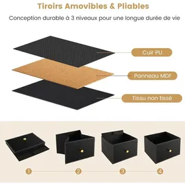 Costway Kommode 8 Schubladen Metall 100 cm x 58,5 cm x 30 cm schwarz