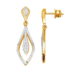Paar Ohrhänger LADY, silber (silber vergoldet 925), Ohrringe, Damen, Diamanten ct, Diamanten