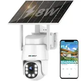 GENBOLT 2K AOV Solar WLAN Überwachungskamera Aussen Akku, 24/7-Aufzeichnung PTZ CCTV Kamera Überwachung Aussen mit 90FT KI-Erkennung, 8W 10400 mAh IP-Kamera Outdoor Kabellose, Farb-Nachtsicht