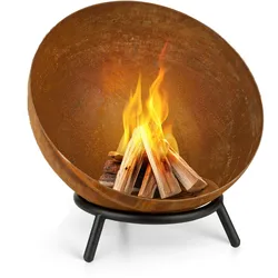 Blumfeldt Fireball Rust Feuerschale 60 cm Ø kippbare Rost-Finish Rost Rost