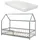 [en.casa] Hausbett Hesel 90 x 200 cm Kiefer grau grau