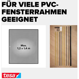 Tesa Insektenschutzfenster Anklipsrahmen 120 x 140 cm Anthrazit