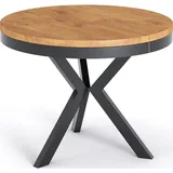 WFL GROUP Esstisch Eiche Holzwerkstoff, Rund,Rund, 100x76x100 cm Esszimmer, Tische, Esstische