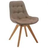 CARRYHOME Stuhl, Cappuccino, Textil, Wildeiche, massiv, konisch, 56x84x63 cm, Stoffauswahl, Sitzfläche 180° drehbar, automatische Rückholfunktion, Esszimmer, Stühle, Esszimmerstühle, Vierfußstühle