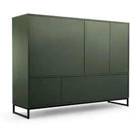 agmat-furniture Kommode Genua mit 5 Türen, Sideboard in Farbe: Grün, Schrank in Größe: 160 x 120 x 45 cm - Grün