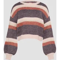 QS Strickpullover mit Intarsien Muster, braun