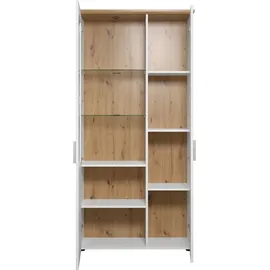trendteam Vitrine Shade 95 x 194 x 38 cm Weiß