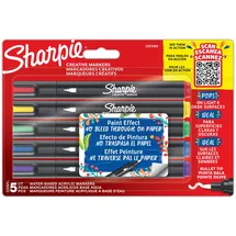 Sharpie Creative Marker | Wasserbasierte Farbmarker mit Pinselspitze | Bastel- & Künstlerbedarf | gemischte Farben | 5 Stück