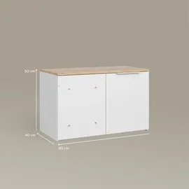 livinity® Eckkommode Piave 80 x 50 x 40 cm Weiß