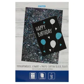 Stylex Fotokartonblock 22 x 33 cm Schwarz 10 St.