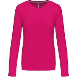 Kariban Damen T-Shirt langarm - fuchsia - 3XL