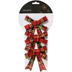 Schleifen 10cm mit Tartan Muster 3er Set Geschenkschleifen Weihnachtsschleifen Dekoschleifen festliche Dekoration Weihnachten Hochzeit