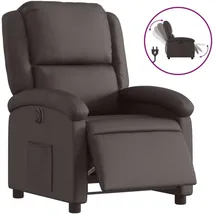 vidaXL Relaxsessel Elektrisch Leder 55,8 x 99,5 x 73,8 cm Dunkelbraun mit Rollen