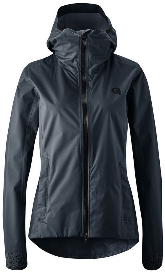 Gonso Fahrradjacke Sura Plus Damen Regenjacke wind- und wasserdicht, Radjacke mit Kapuze blau 40