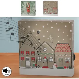 Cepewa Soundbox 'XMas' 2er Set 2 X-Mas Sounds Bewegungsmelder 12x12x3,5cm Pappe Kunststoff batteriebetrieben Lautstärke regulierbar