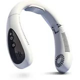 Nackenventilator Mit Kühlendem Luftstrom, 5000-mah-akku, Usb-aufladbar, 3 Geschwindigkeitsstufen, Kopfhörerdesign, Freihändig, Blattloser, Weiß