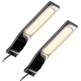 Kalb Aufbauleuchte LED Aufbauleuchte 3W 3000K/ 4000K Schrankleuchte Set inkl. Netzteil, 2er Set, warmweiß silberfarben