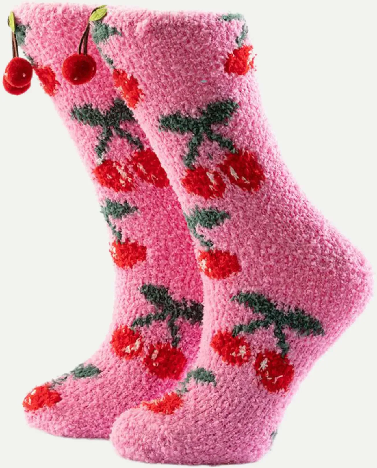 Kuschelsocken Funny Cherry Rosa