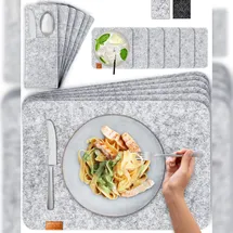 MIQIO 18 er Set Tischsets 6 Platzsets Bestecktaschen Glasuntersetzer,