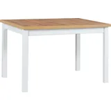 Ausziehbarer Esstisch Alba 1, klappbar, Länge 120-150 cm, Breite 80 cm, Höhe 78 cm - Braun/Weiß