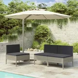 3x Gartenstuhl Auflagen Poly Rattan Gartenmöbel Lounge Sessel Gartensofa Safa