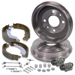 Bestprice 2x Bremstrommel+Backen+Zylinder+Zubehör für Fiat, Ford