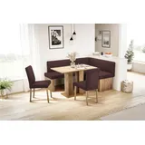 massivline&more Anna 2 130 x 83 x 169 cm Kunstleder langer Schenkel links braun/eiche
