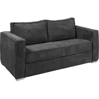 Vente-unique - Schlafsofa mit Matratze 3-Sitzer - Cord - Anthrazit - Liegefläche 140 cm - Matratze 14 cm - loreto