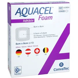 EurimPharm Arzneimittel GmbH Aquacel Foam adhäsiv 8x8 cm Verband