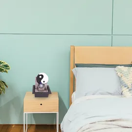 Lemodo Zimmerbrunnen mit LED-Beleuchtung, Dekobrunnen “Yin Yang” für die Wohnung