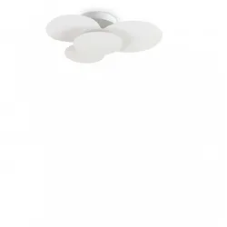 cloud pl55, deckenleuchte aus weißem metall, ideal lux