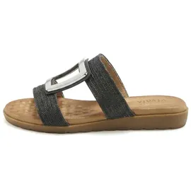 VIVANCE Pantolette Damen Schwarz/Silberfarben 39