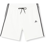 adidas Men Essentials Fleece 3-Streifen Shorts, S Weiß