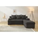Jockenhöfer Gruppe Ecksofa, Gästebettfunktion und Stauraum, inklusive Rücken- und Armlehnkissen, grau