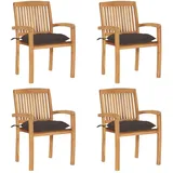 vidaXL Gartenstuhl 59 x 95,5 x 26 cm braun 4 St.