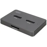 Digitus M.2 NVMe + M.2 SATA SSD Docking Station mit SD-Express Kartenleser, USB-CTM,