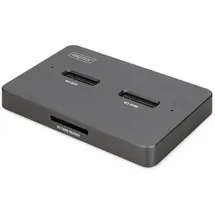 Digitus M.2 NVMe + M.2 SATA SSD Docking Station mit SD-Express Kartenleser, USB-CTM,