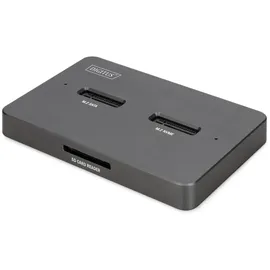 Digitus M.2 NVMe + M.2 SATA SSD Docking Station mit SD-Express Kartenleser, USB-CTM,