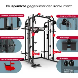 Sportstech SXM150 Smith Machine für Zuhause, schwarz No Size